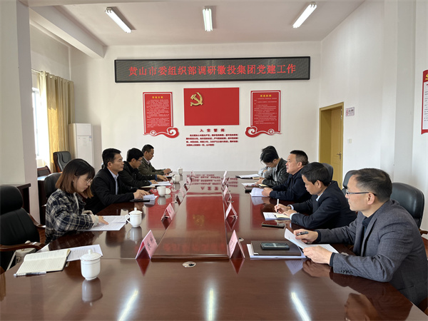 11月24日，黃山市委組織部部長(zhǎng)程峰率隊(duì)調(diào)研黃山徽投集團(tuán)黨建工作，洪董作匯報(bào).jpg